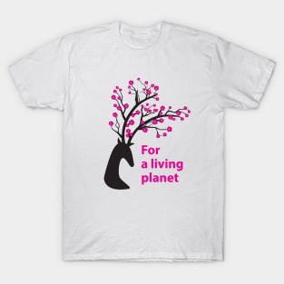 Beautiful deer art. Save the planet. Eco-print T-Shirt